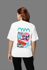 DRINK WATER EAT HEALTHY OVERSIZED T-SHIRT